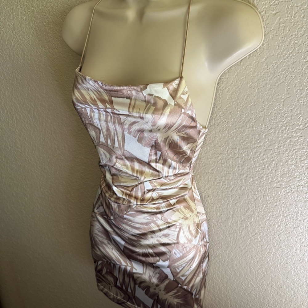 NWT SER.O.YA MINI DRESS - SILK PALM PRINT - SIZE XS - Picture 2 of 11
